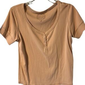 High Sierra Top Short Sleeve Tan Womens Size Large